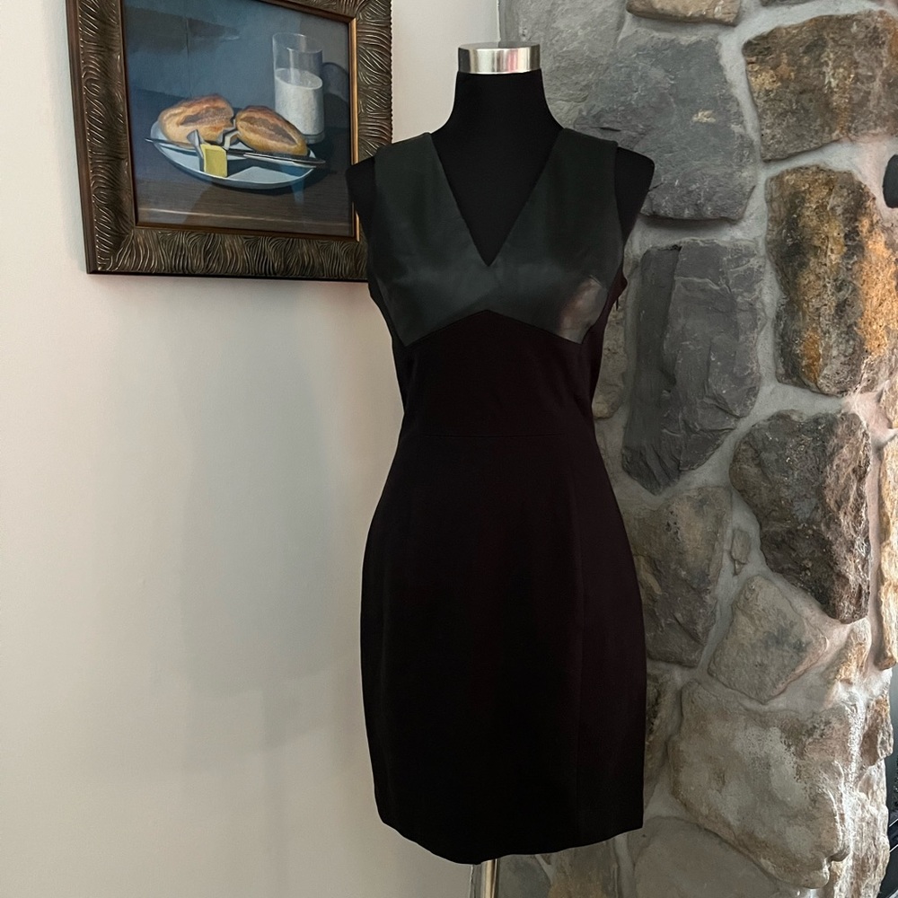 Banana Republic Leather and Ponte Sheath Dress, size 6